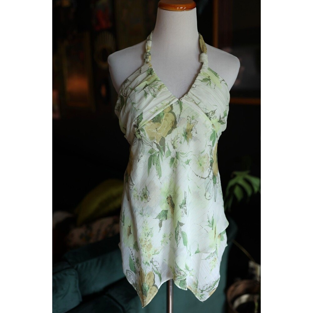 Dress-U by Sharon Floral Y2K Whimsical Fairycore Cottagecore Flowy Halter Top M